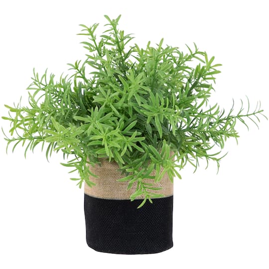 35687969 9 in. Green Leafy Artificial Spring Foliage in Fabric Covered Pot